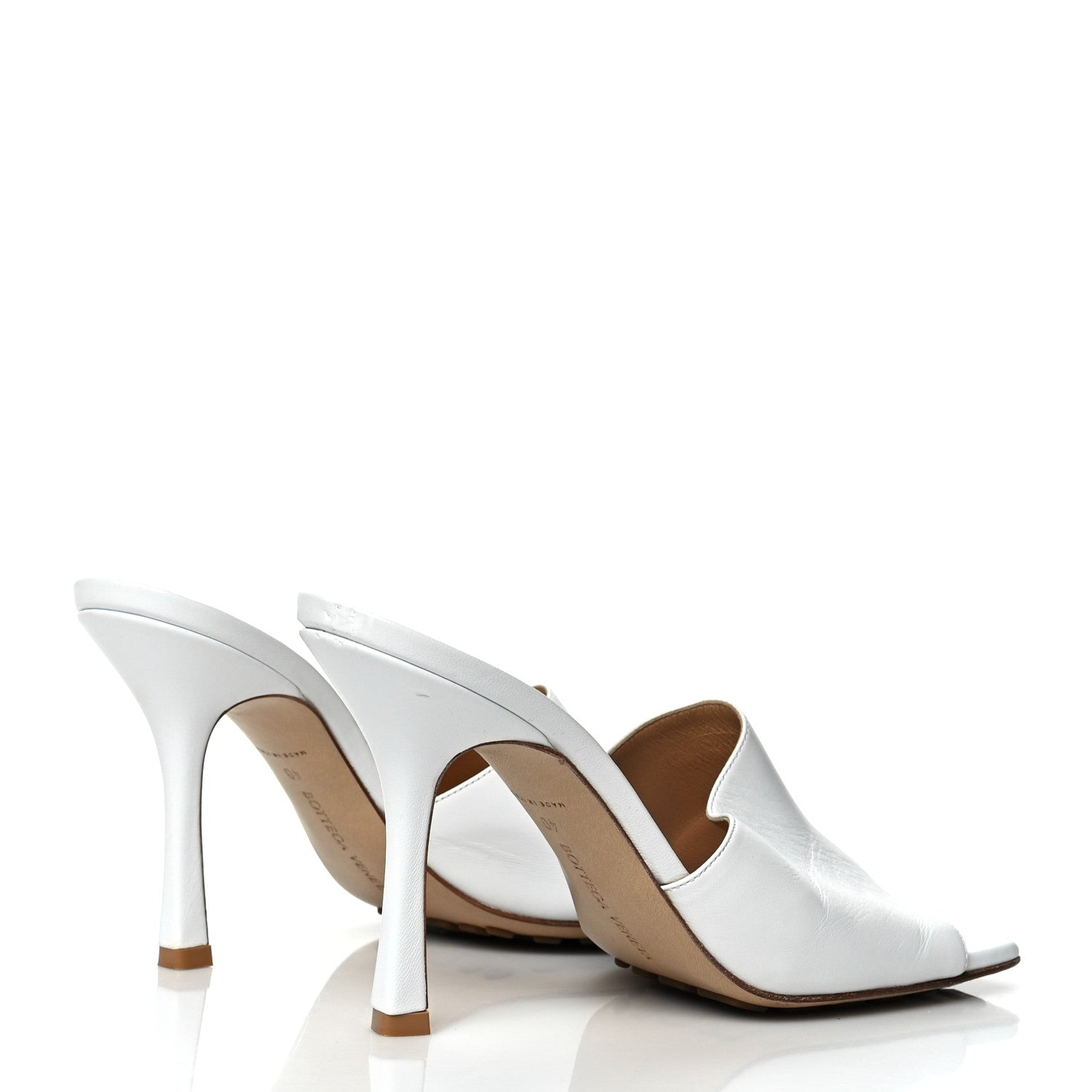 Bottega Veneta Lambskin Stretch Mule Sandals 40 Optic White 4 of 10