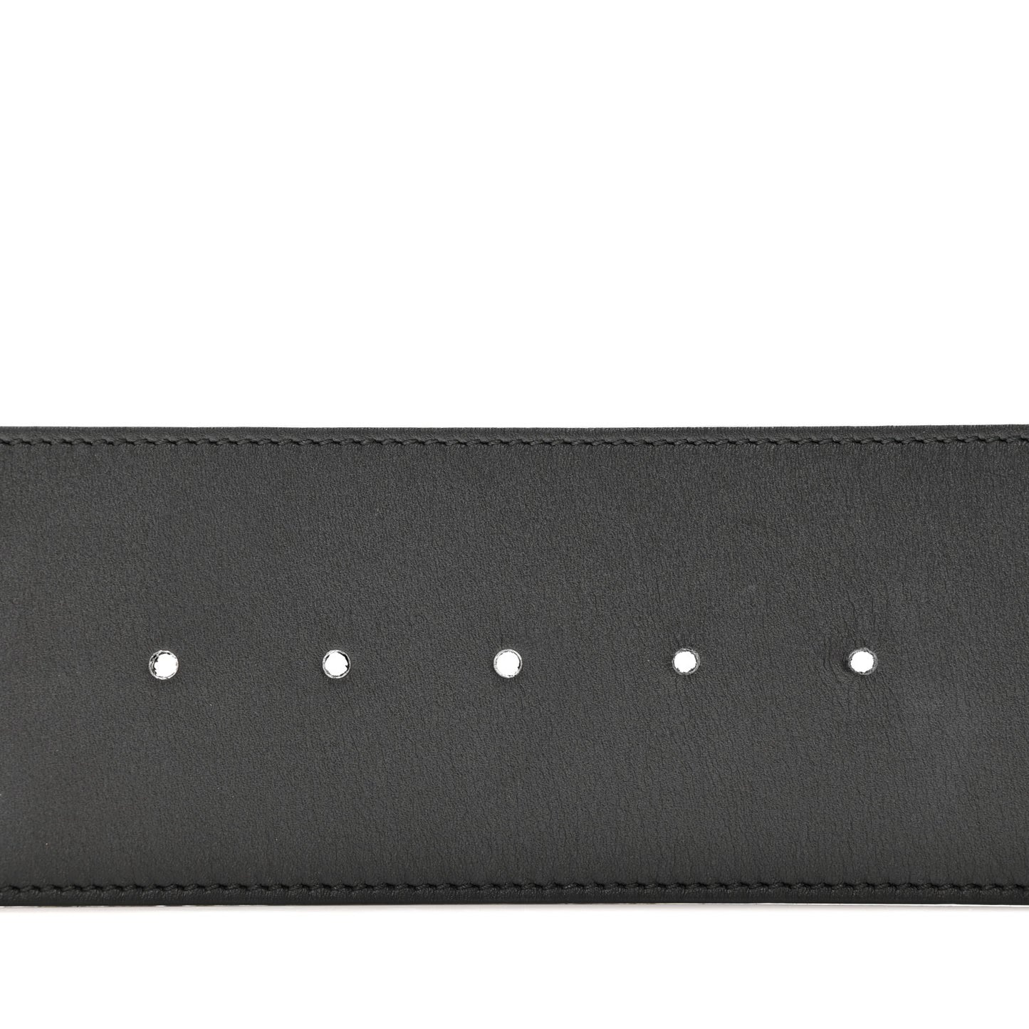 Moon Calfskin Pearl Double G 70mm Belt 90 36 Black Cream