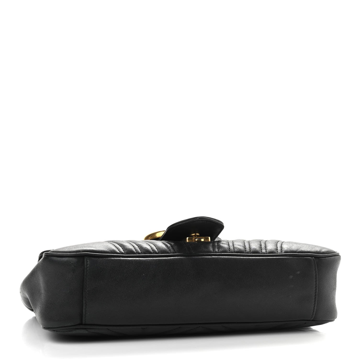 Gucci Calfskin Matelasse Medium GG Marmont Shoulder Bag Black 4 of 16