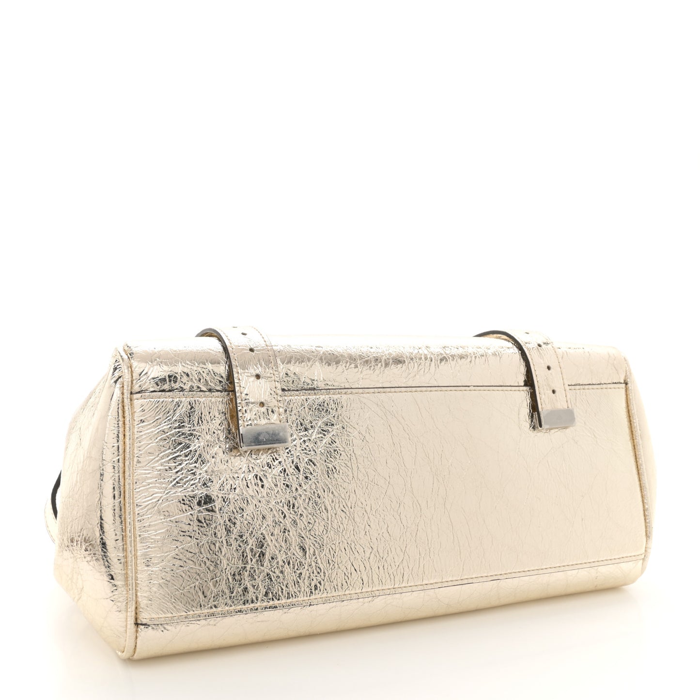 Metallic Crinkled Calfskin Medium Alexa Gold