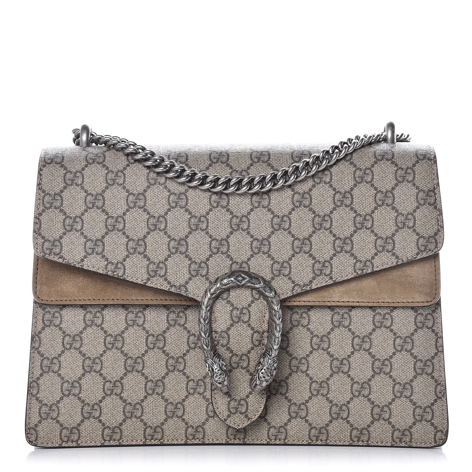 Gucci GG Supreme Monogram Medium Dionysus Shoulder Bag Taupe 1 of 12