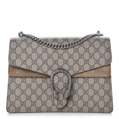 Gucci GG Supreme Monogram Medium Dionysus Shoulder Bag Taupe 1 of 12