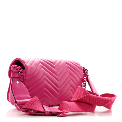 Gucci Calfskin Matelasse Monochrome GG Marmont Crossbody Shoulder Bag Classic Fuxia 2 of 11