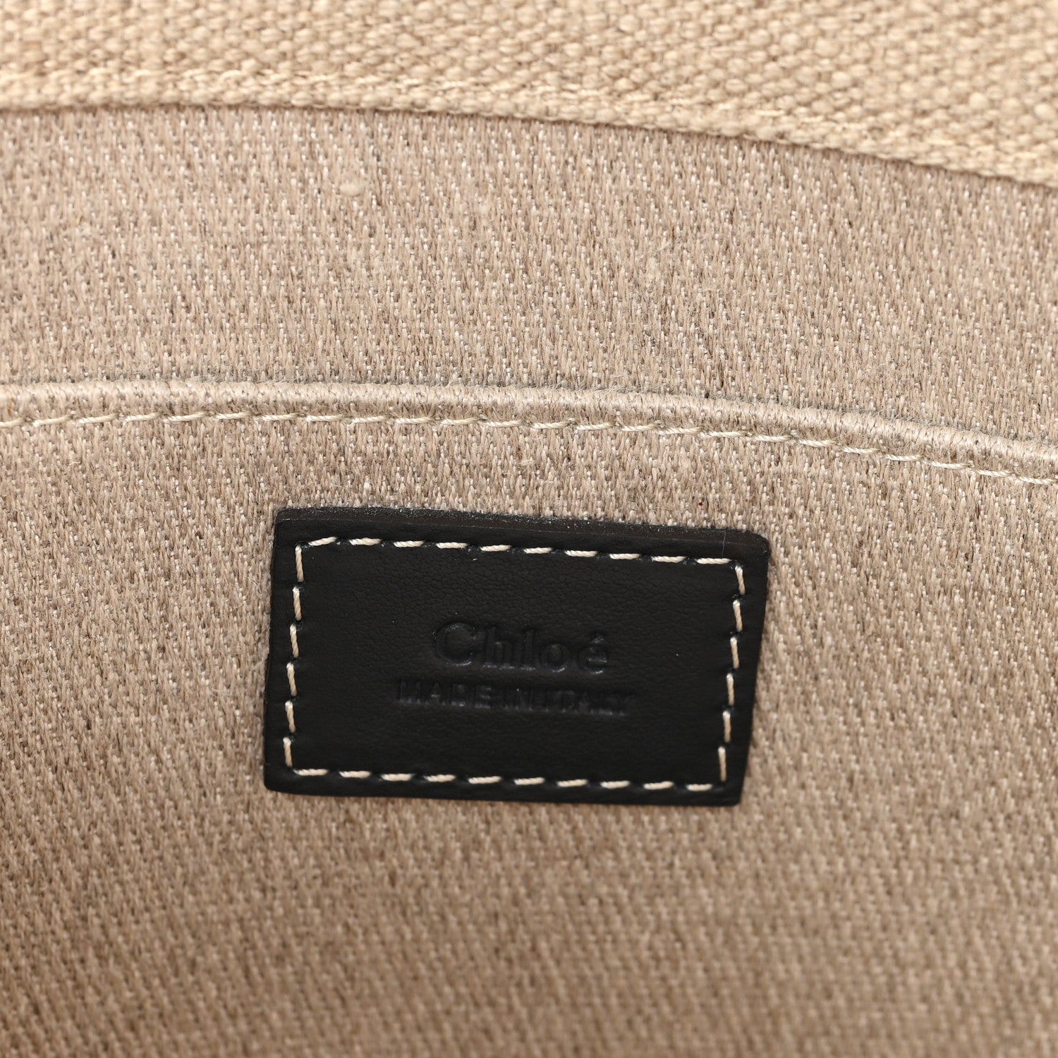Chloe Linen Calfskin Medium Woody Ribbon Tote Black Blue 6 of 11
