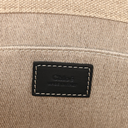 Chloe Linen Calfskin Medium Woody Ribbon Tote Black Blue 6 of 11