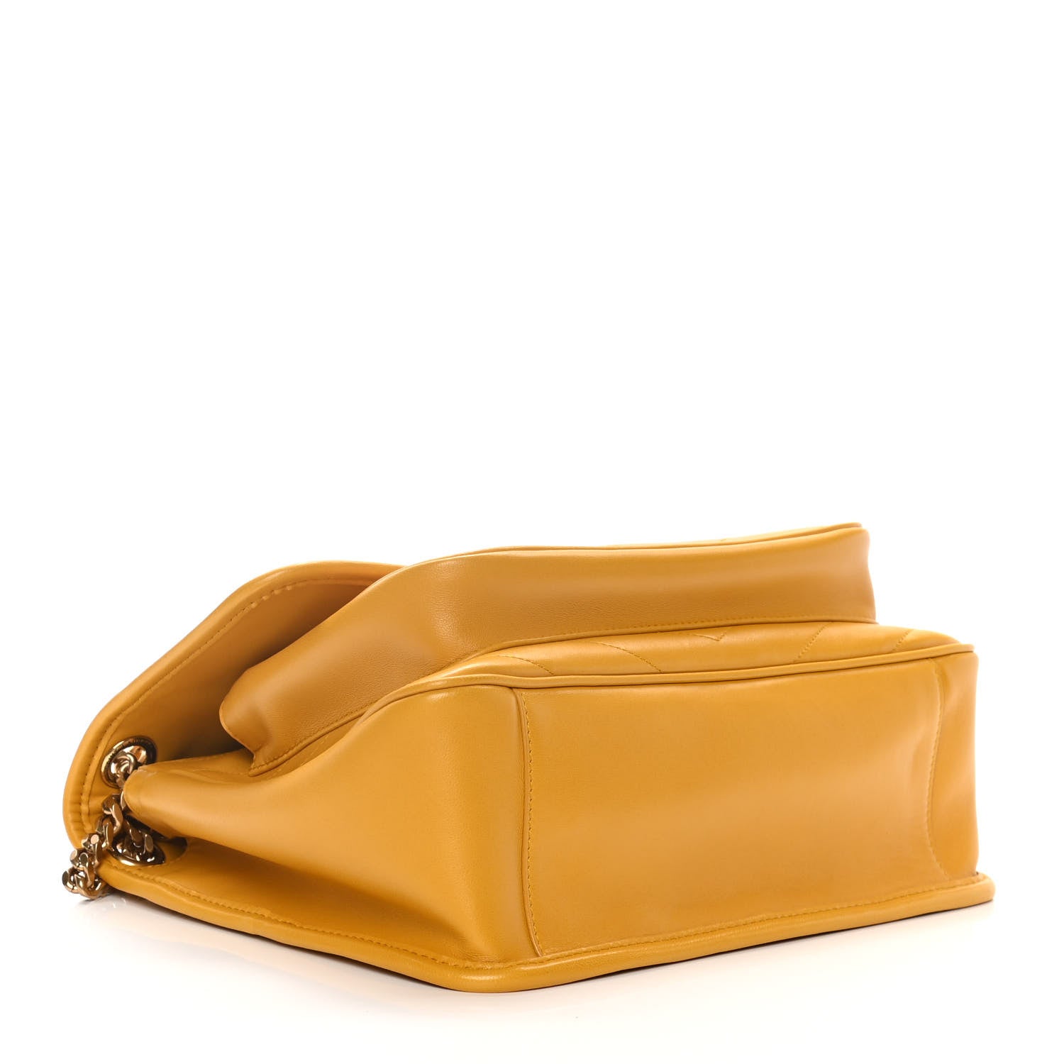 Saint Laurent Lambskin Matelasse Monogram Medium Niki Chain Satchel Yellow 4 of 17