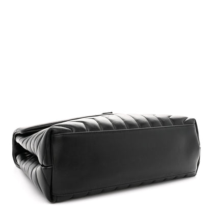 Saint Laurent Calfskin Y Quilted Monogram Monochrome Medium Loulou Chain Satchel Black 4 of 11