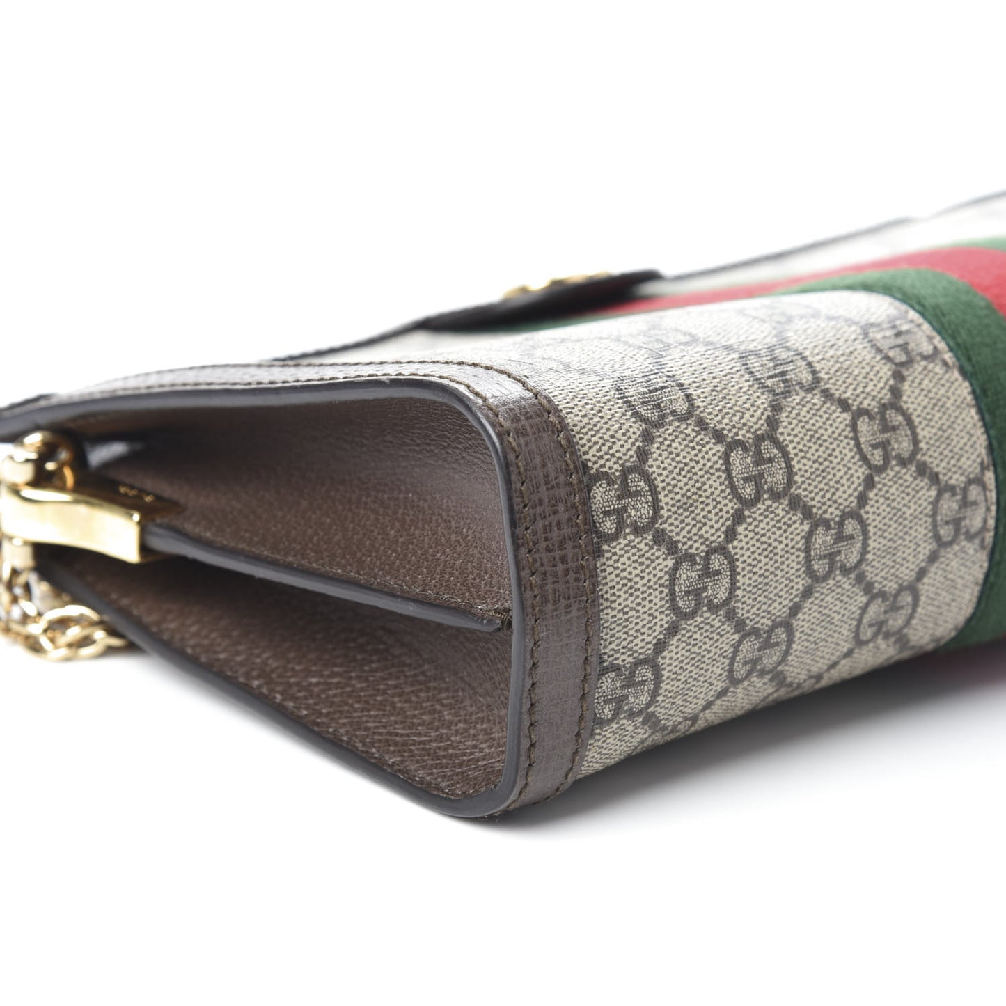 GG Supreme Monogram Web Small Ophidia Chain Shoulder Bag Brown