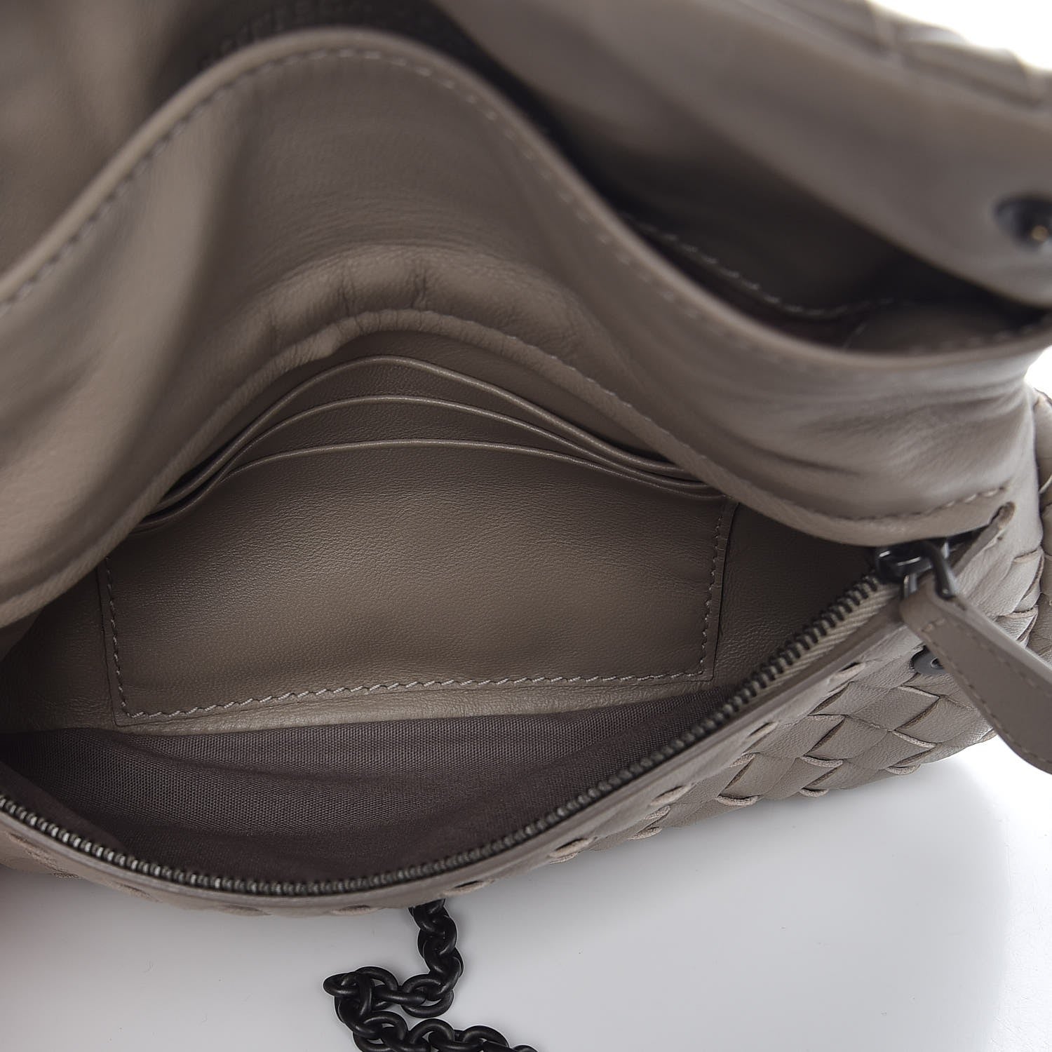 Bottega Veneta Nappa Intrecciato Mini Chain Messenger Fume 5 of 10