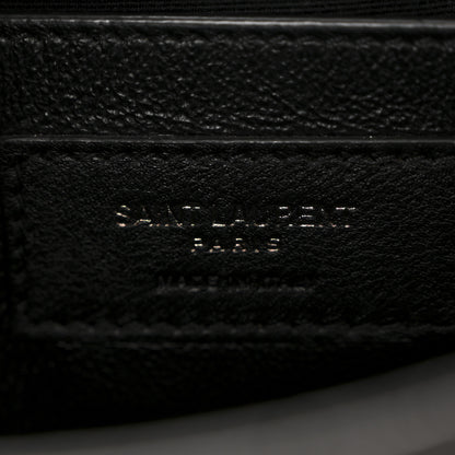 Saint Laurent Crinkled Calfskin Matelasse Monogram Baby Niki Chain Satchel Black 6 of 13
