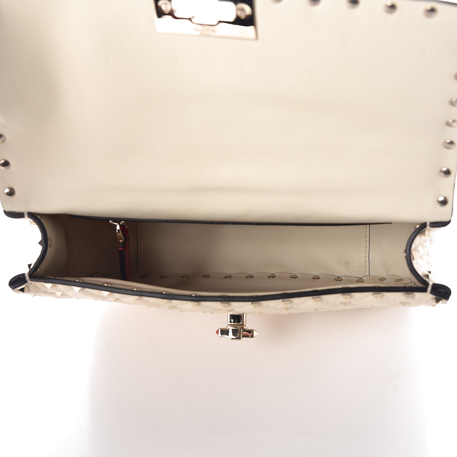 Valentino Garavani Nappa Medium Rockstud Spike Shoulder Bag Light Ivory 7 of 11