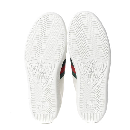 Gucci Calfskin Web Floral Embroidered Ace Sneakers 35 White 5 of 9