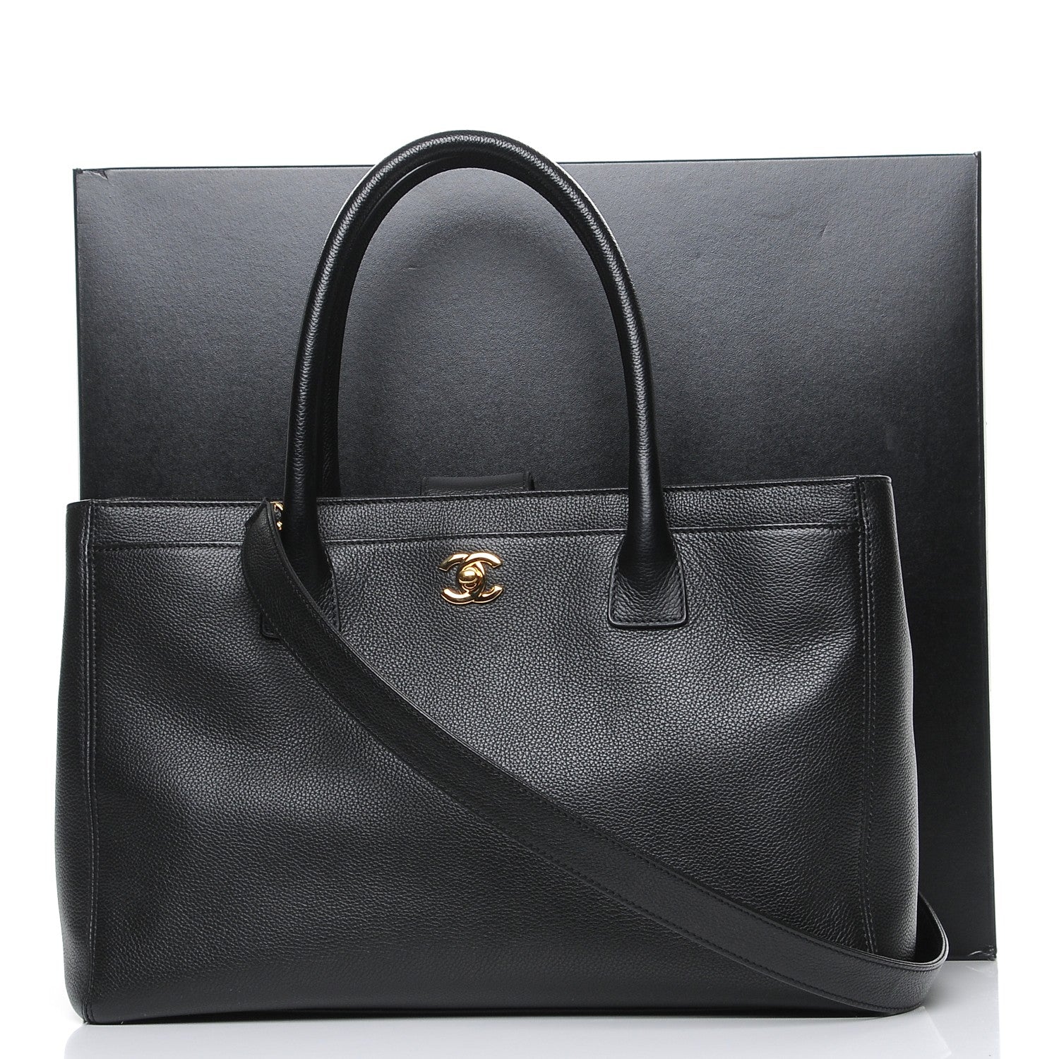 Chanel Calfskin Cerf Shopper Tote Black 9 of 9