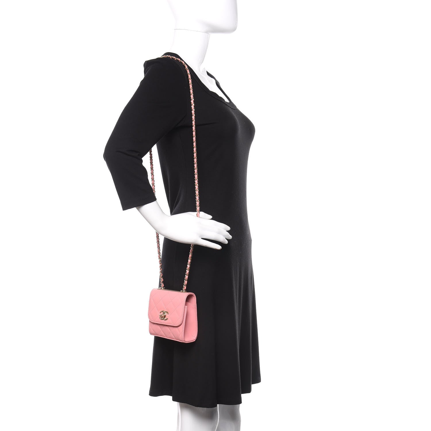 Chanel Lambskin Quilted Mini Trendy CC Clutch With Chain Pink 2 of 10