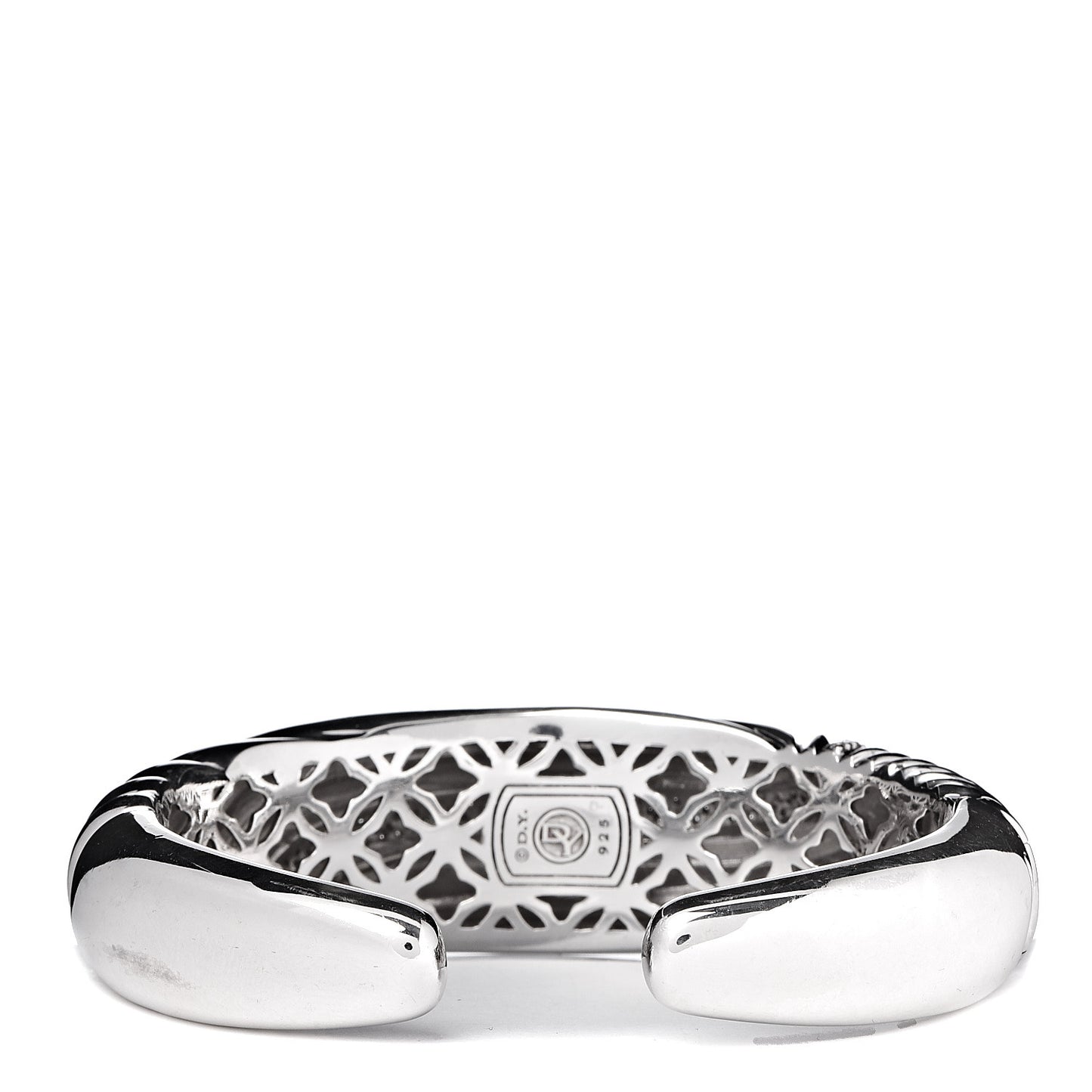 Sterling Silver Diamond Hinge Cuff Bracelet