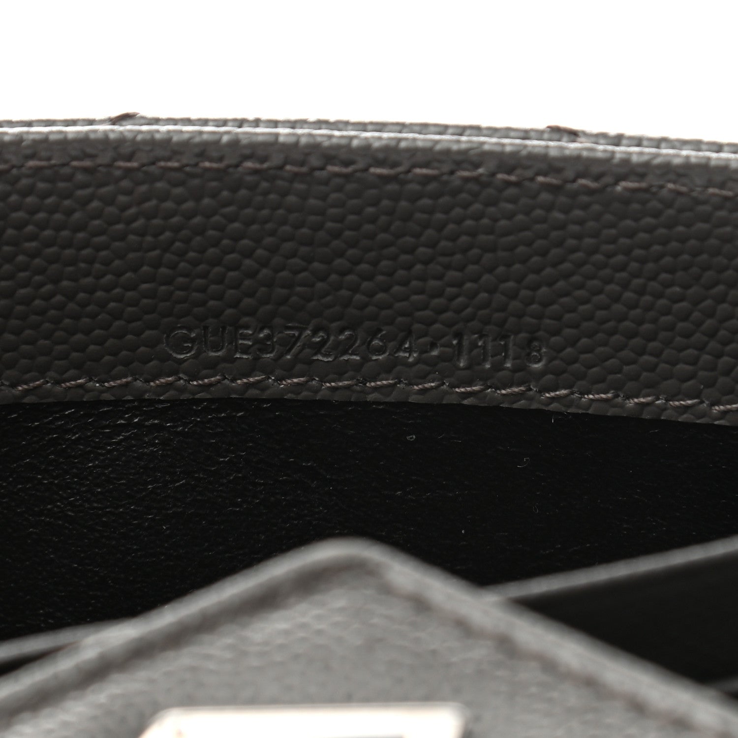 Saint Laurent Grain De Poudre Matelasse Chevron Monogram Flap Wallet Pebble 7 of 7