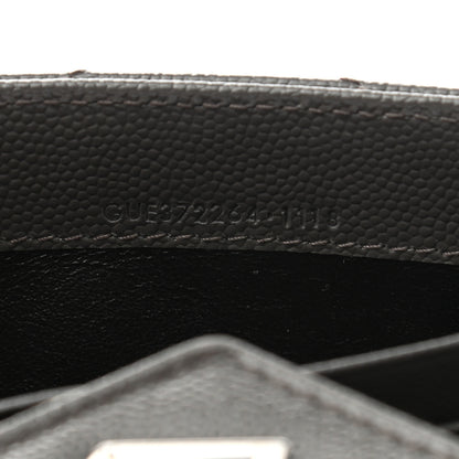 Saint Laurent Grain De Poudre Matelasse Chevron Monogram Flap Wallet Pebble 7 of 7
