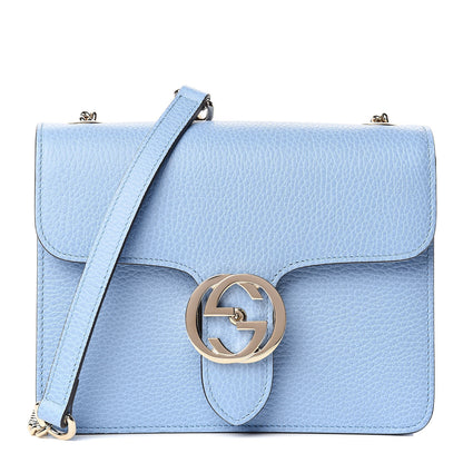Gucci Dollar Calfskin Small Interlocking G Shoulder Bag Mineral Blue 1 of 10