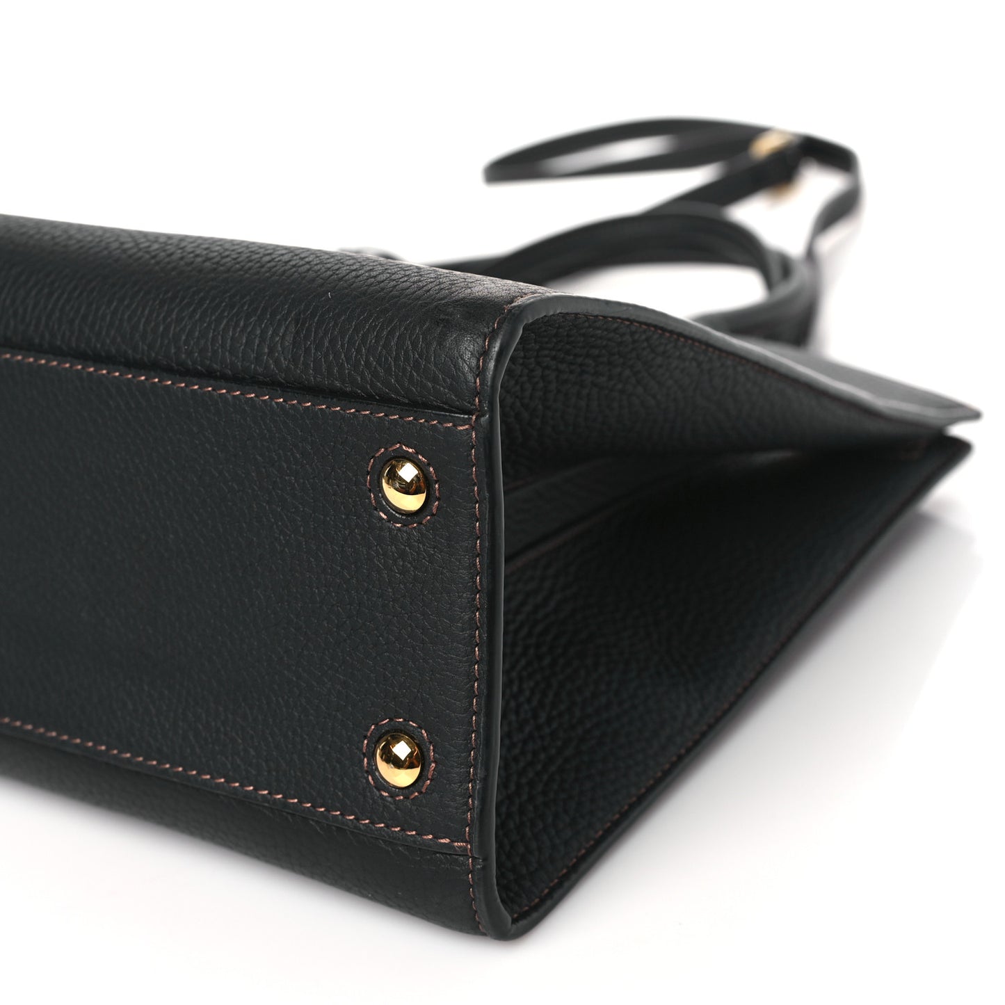 Grained Calfskin Small Frances Tote Black