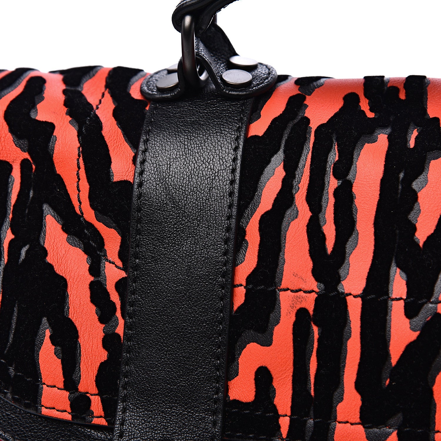 Proenza Schouler Lambskin Velvet Medium Woodgrain PS1 Satchel Black Crimson 10 of 11