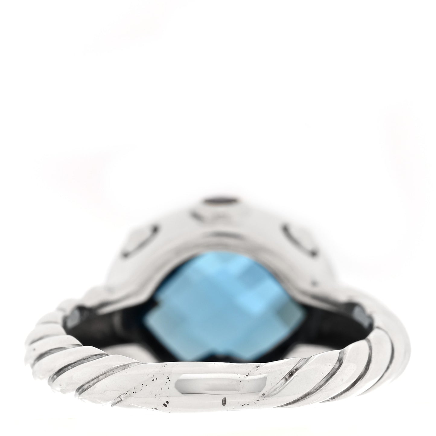 Sterling Silver Hampton Blue Topaz Amethyst 11mm Renaissance Ring 54 7