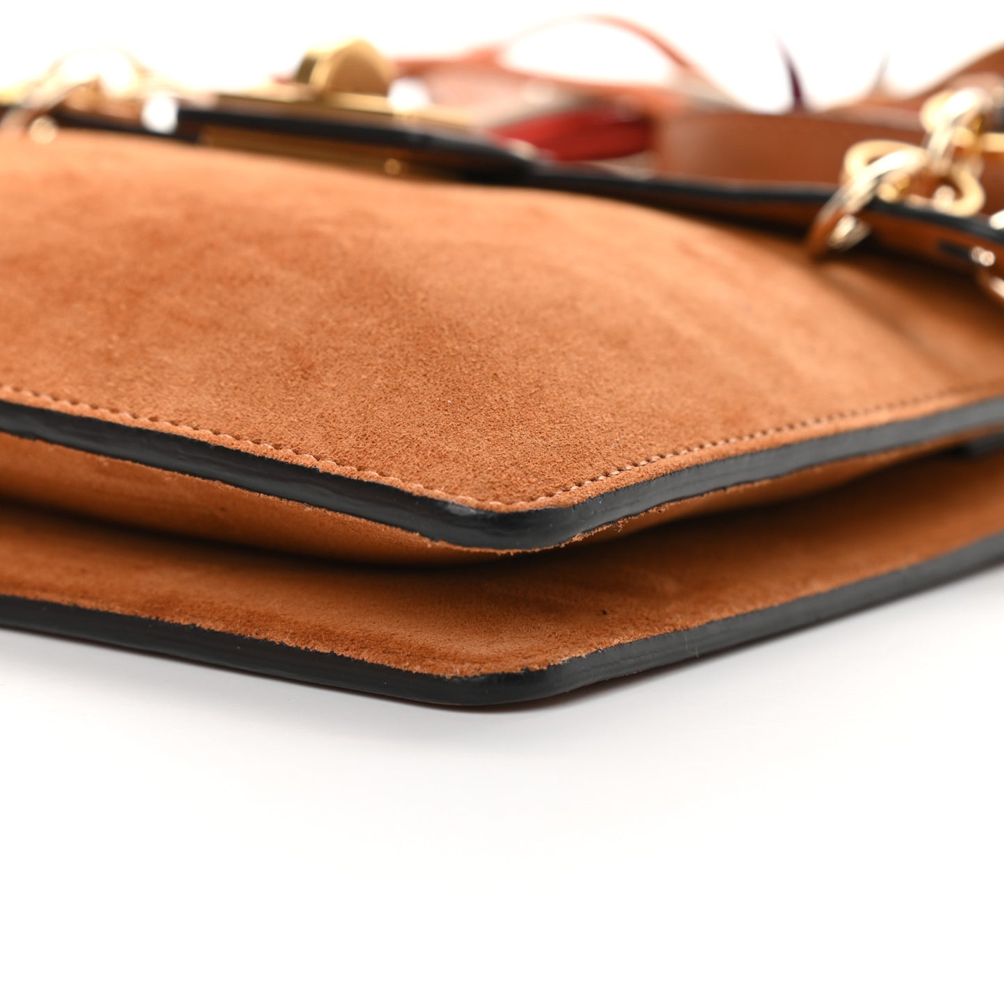 Calfskin Suede Small Jane Fringe Bag Caramel