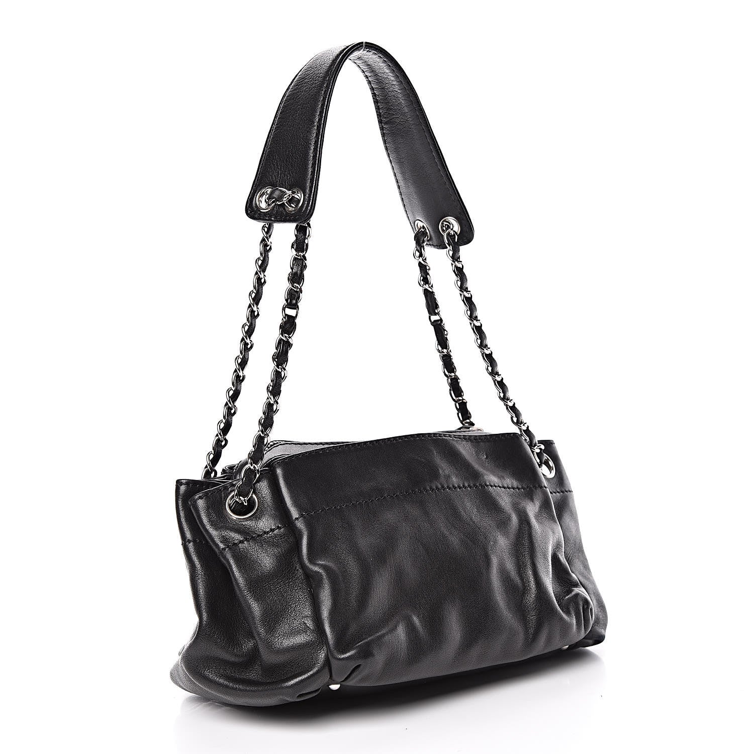 Chanel Lambskin Lax Accordion Hobo Black 3 of 17