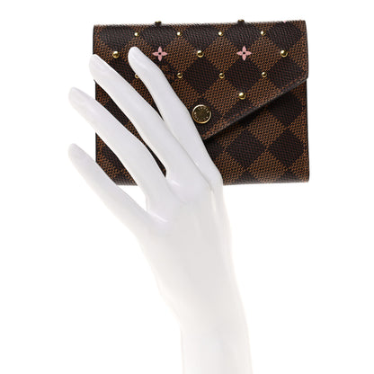 Louis Vuitton Damier Ebene Studded Victorine Wallet 2 of 7