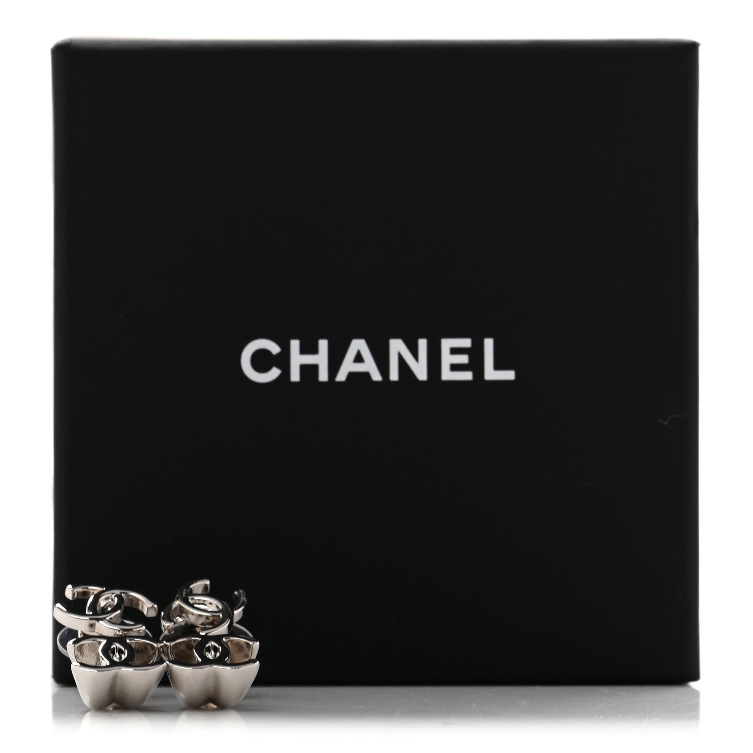 Chanel Metal CC Turnlock Drop Earrings Silver 6 of 6