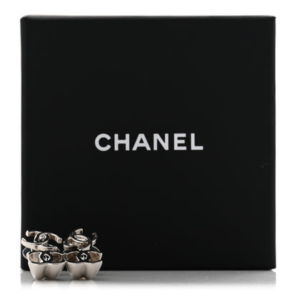 Chanel Metal CC Turnlock Drop Earrings Silver 6 of 6