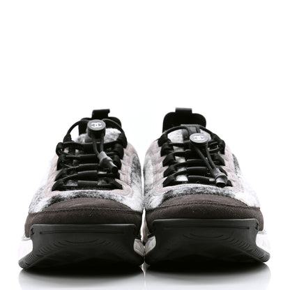 Chanel Fabric Suede Calfskin CC Sneakers 39.5 Gray 2 of 9