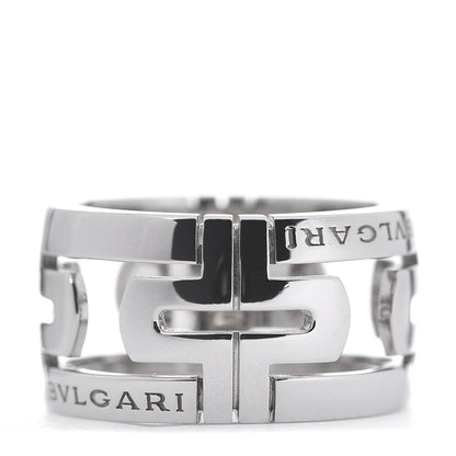Bulgari 18K White Gold Wide Parentesi Band Ring 52 6 1 of 4
