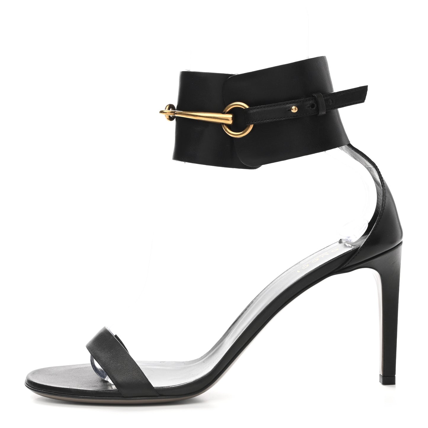 Calfskin Ursula Ankle Wrap Sandals 41 Black