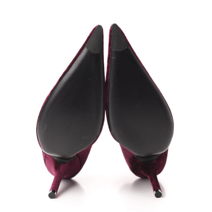 Balenciaga Velvet Extreme Pointed Toe Knife Booties 36 Rouge Prune 6 of 8