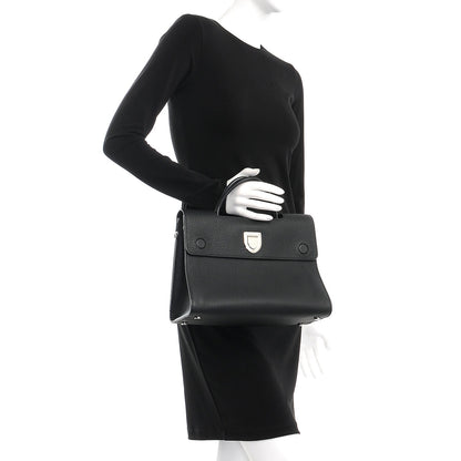 Christian Dior Grained Calfskin Medium Diorever Flap Black 3 of 8