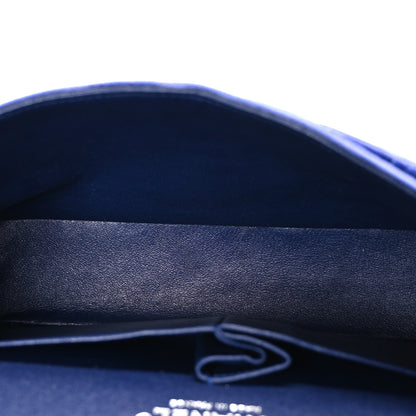 Chanel Velvet Quilted Medium Double Flap Navy Blue 5 of 11
