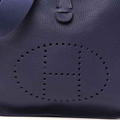 Hermes Taurillon Clemence Evelyne III PM Bleu Encre 10 of 11