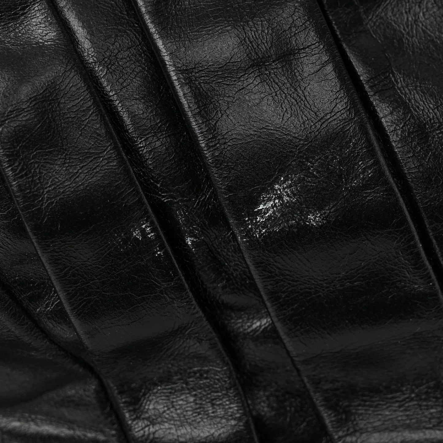 Glazed Calfskin Twisted Maxi Flap Black