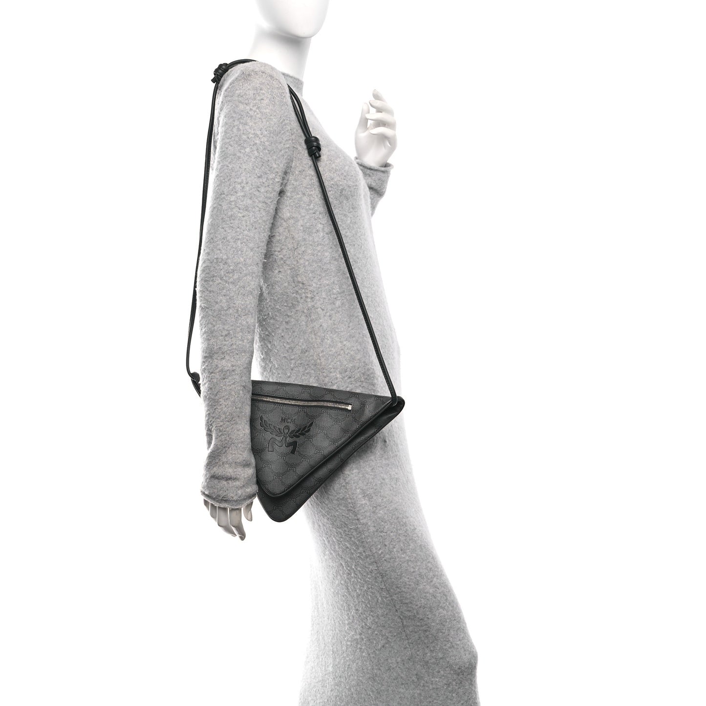 Lauretos Nappa Himmel Triangle Crossbody Bag Dark Grey