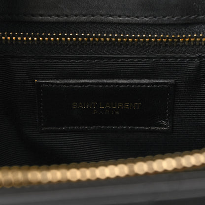 Saint Laurent Lambskin Matelasse Chevron Monogram Shopping Bag Black 7 of 11
