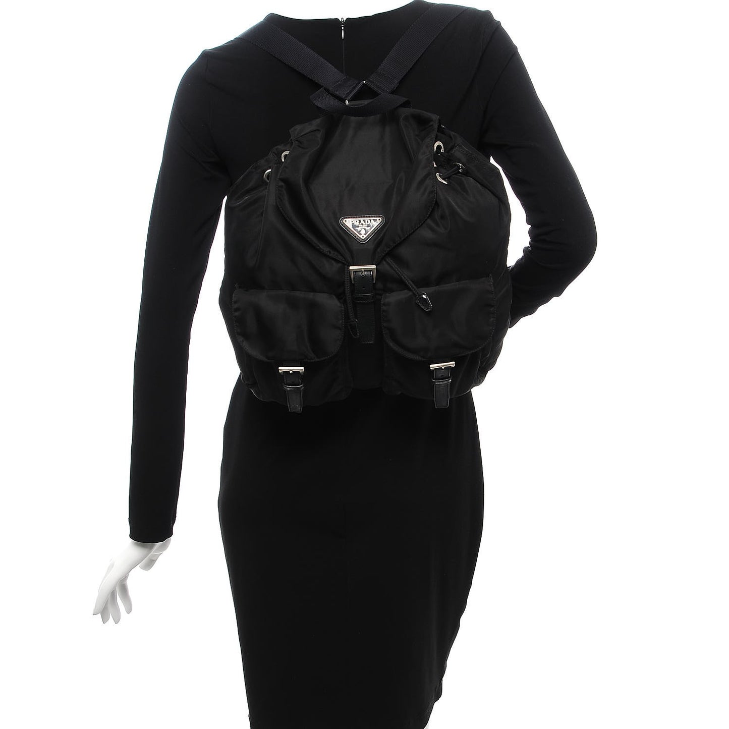 Nylon Vela Medium Backpack Black
