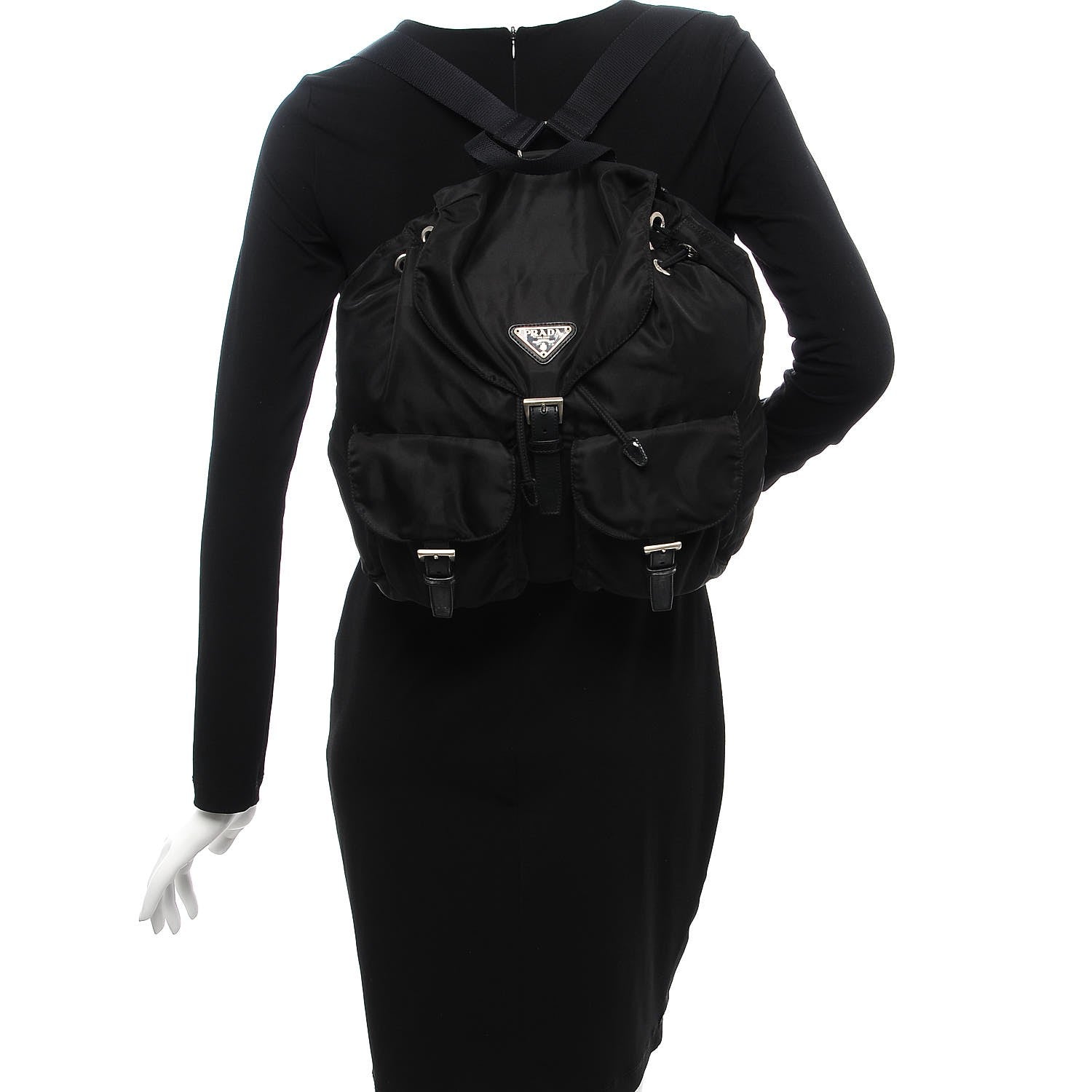 Prada Nylon Vela Medium Backpack Black 2 of 7