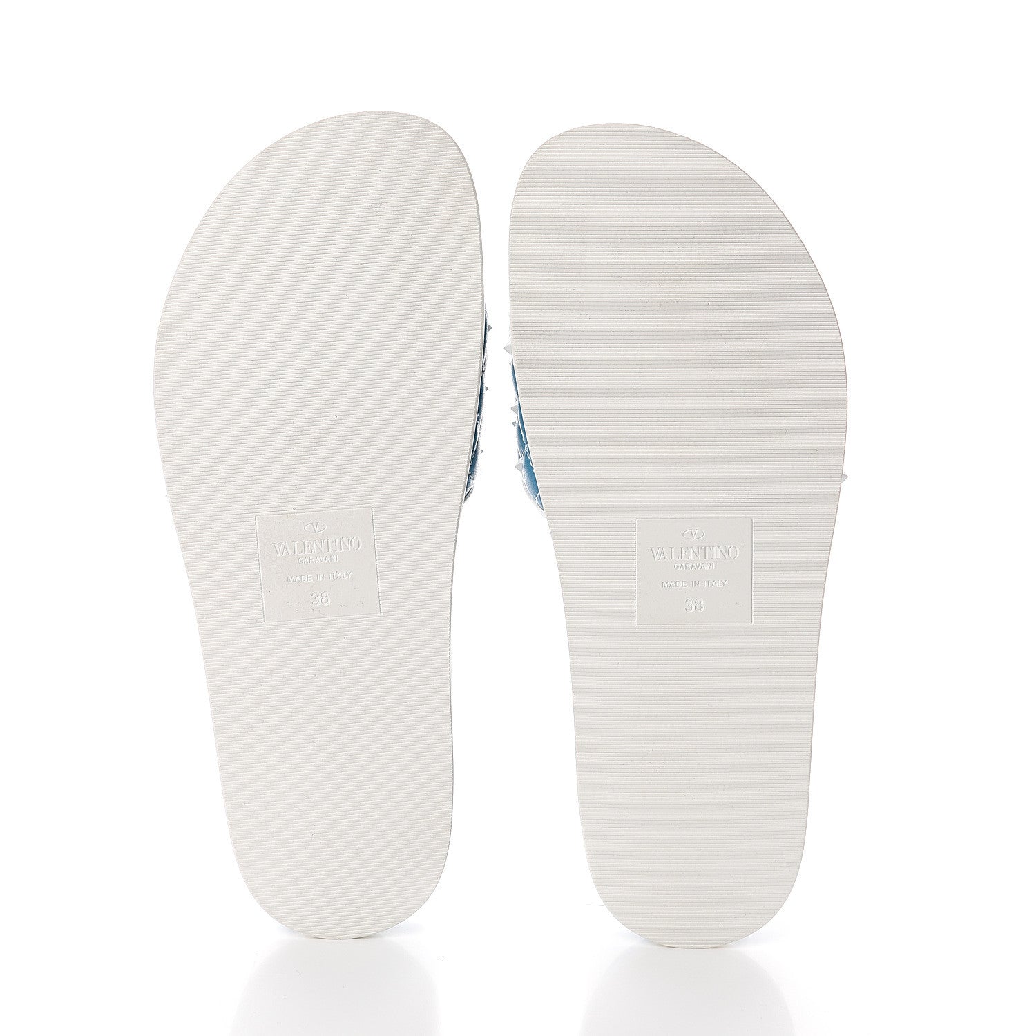 Valentino Garavani Nappa Free Rockstud Spike Pool Slide Sandals 38 Cerulean 5 of 7