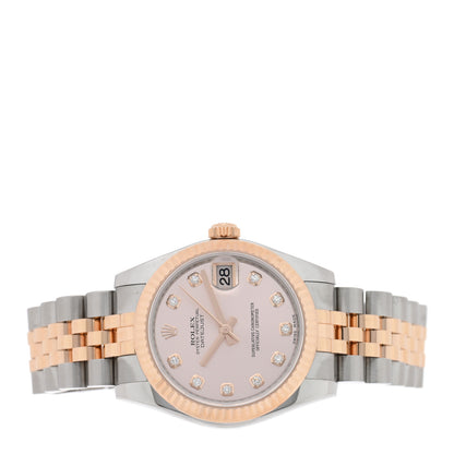 Rolex Stainless Steel 18K Everose Gold Diamond 31mm Oyster Perpetual Datejust Watch Pink 178271 2 of 5