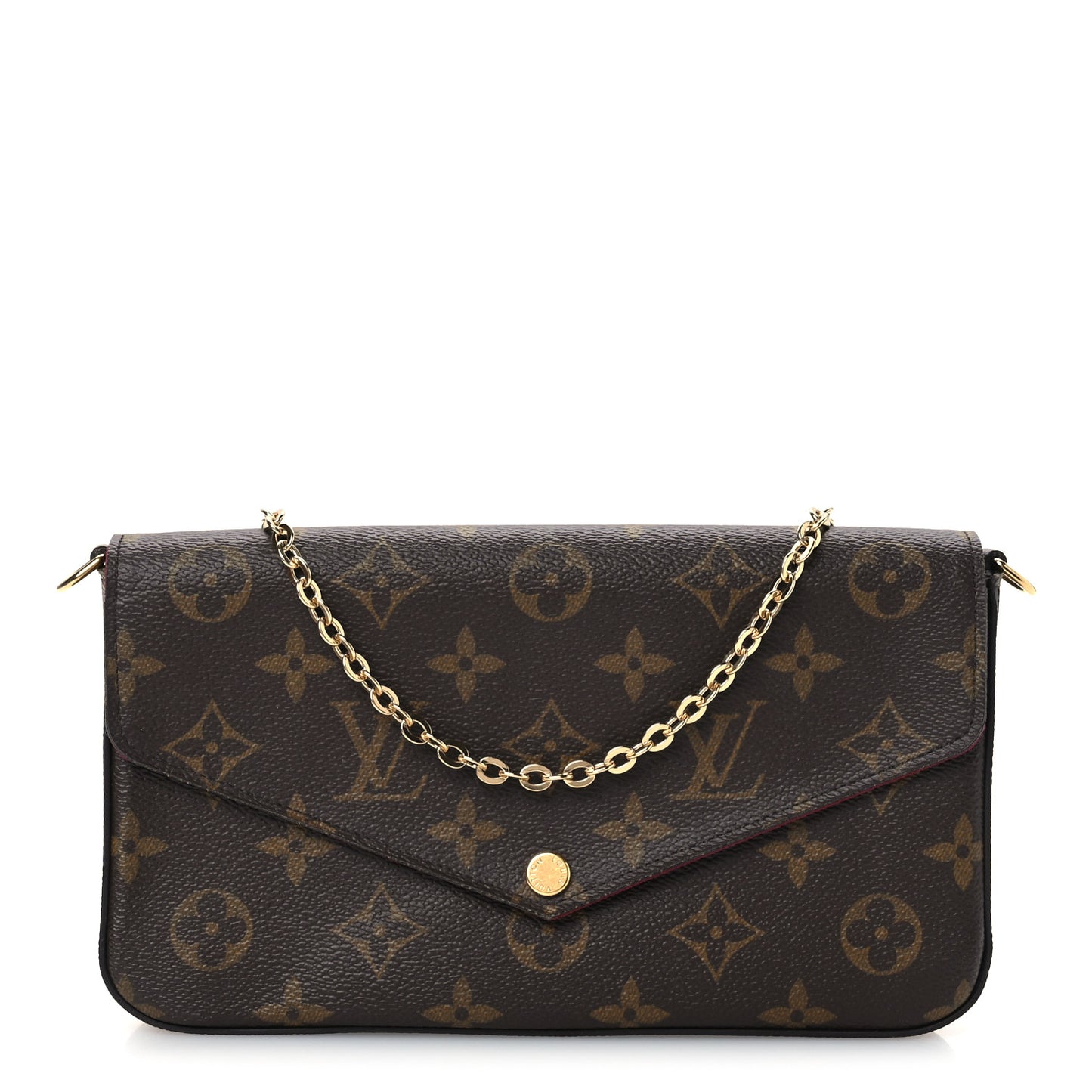 Monogram Pochette Felicie Chain Wallet Fuchsia
