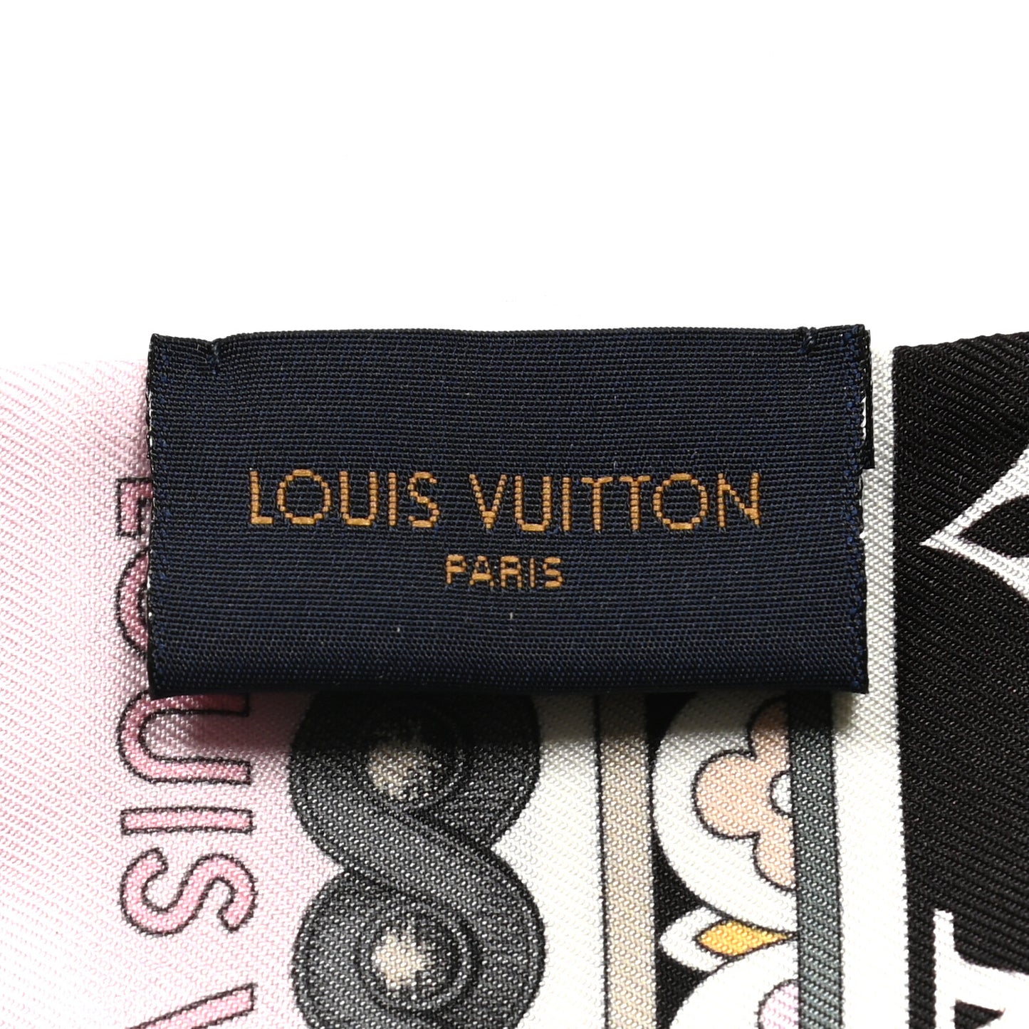 Silk Monogram Around The World Bandeau Black Pink