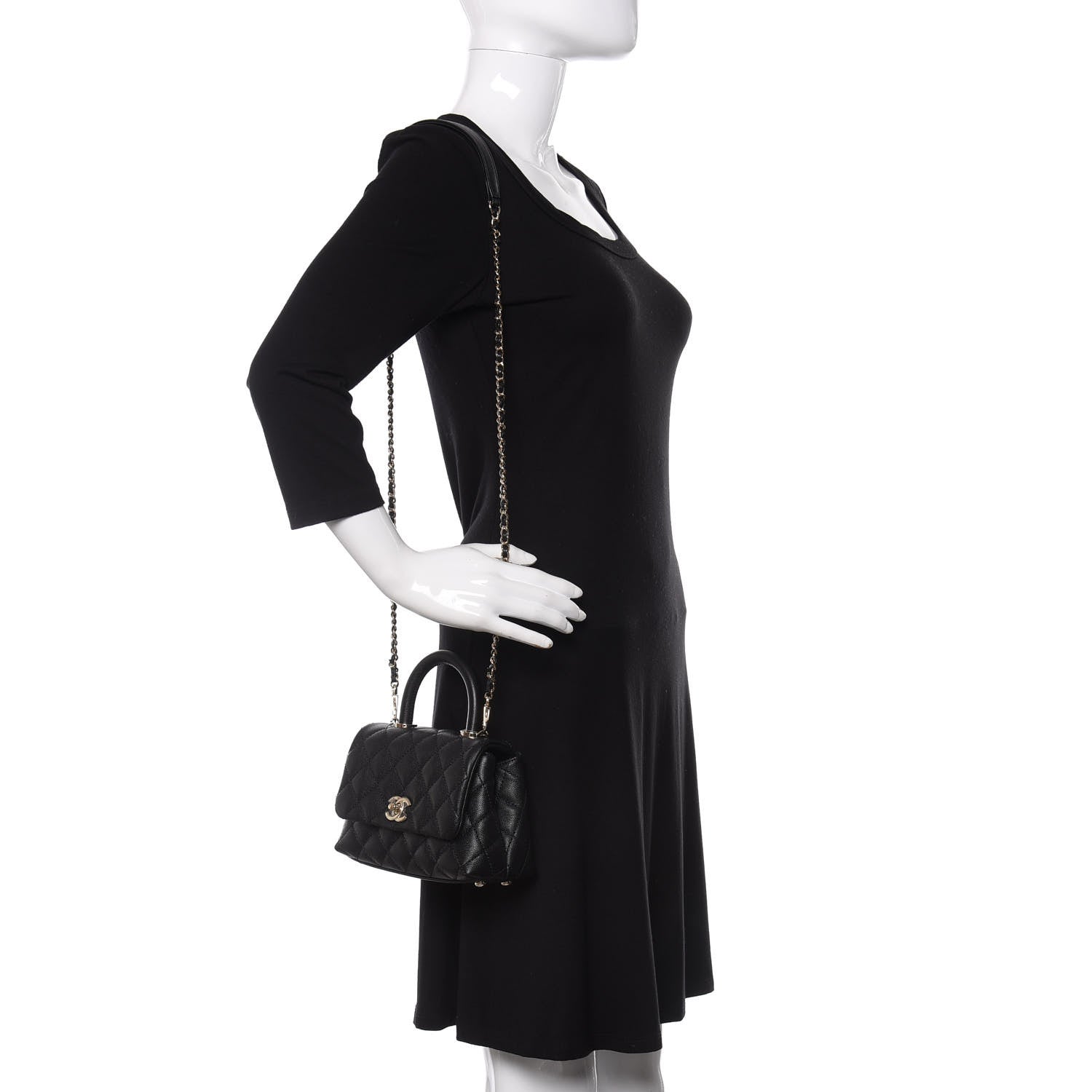 Chanel Caviar Quilted Extra Mini Coco Handle Flap Black 2 of 11
