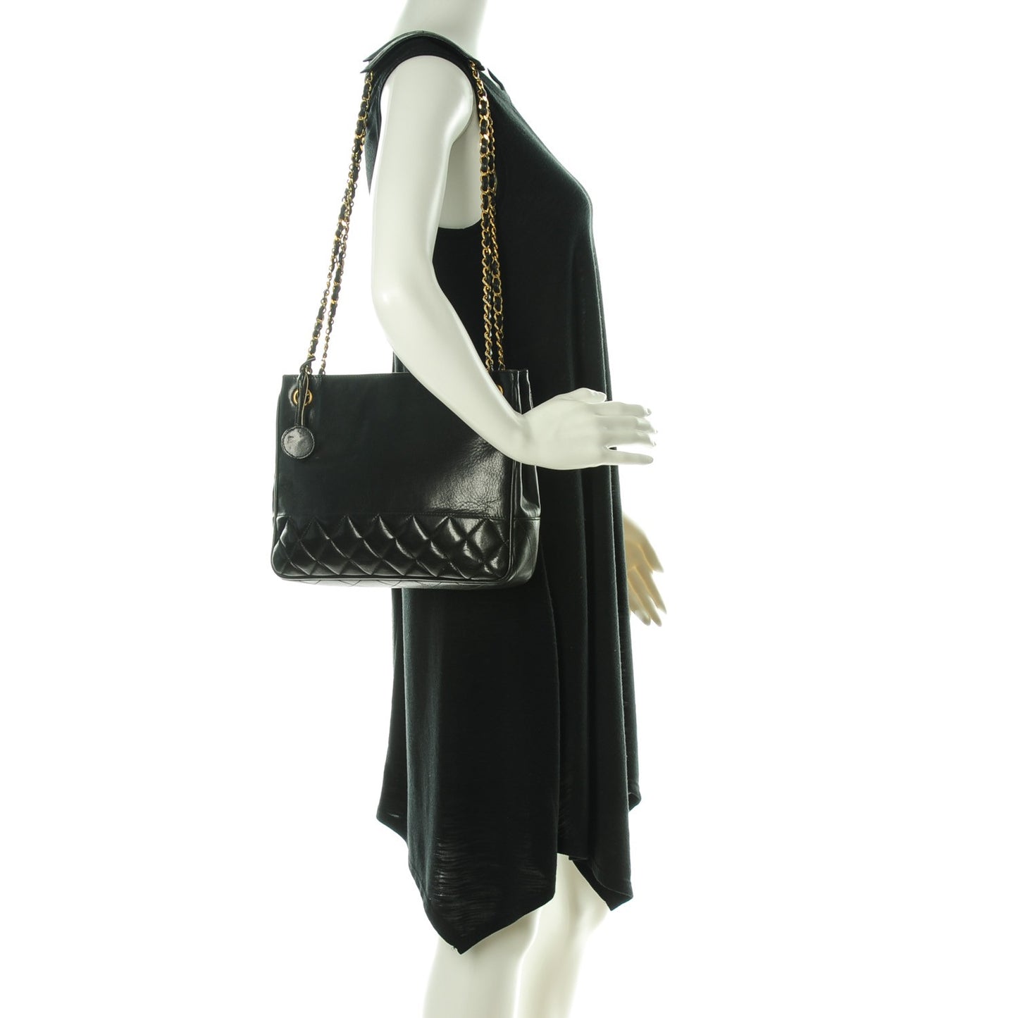 Lambskin Quilted Shoulder Bag Black