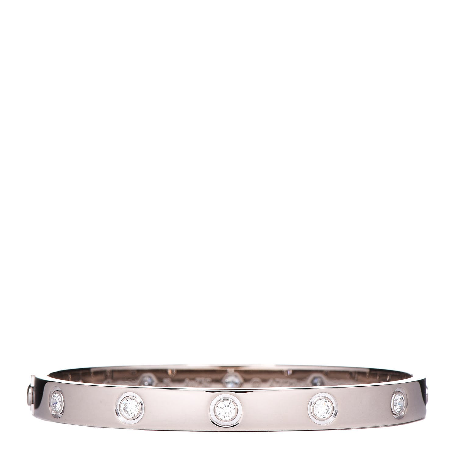 Cartier 18K White Gold 10 Diamond LOVE Bracelet 16 1 of 7