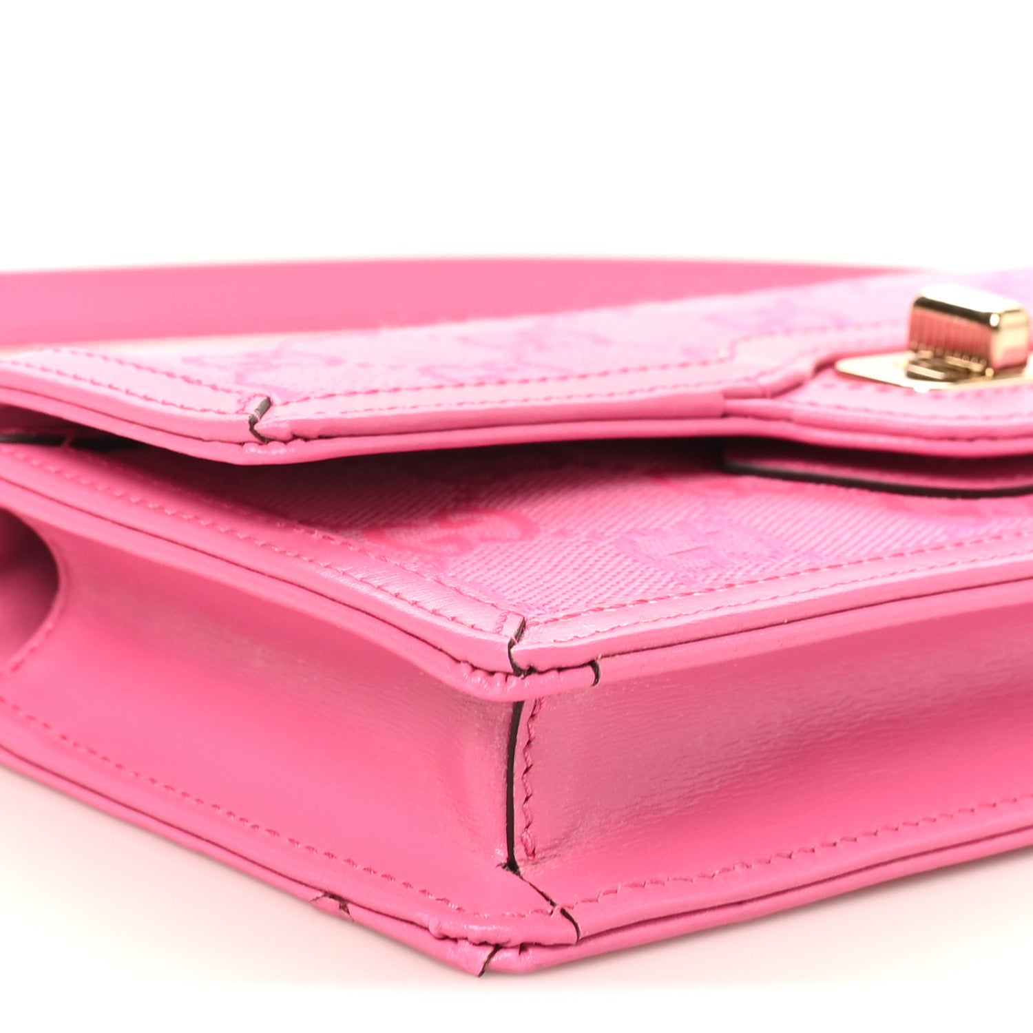 Gucci GG Monogram Scratch Lux Calfskin Mini Luce Shoulder Bag Rose Dark Blossom 8 of 9